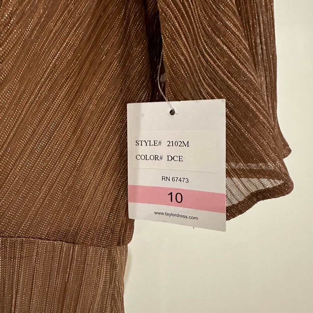 Taylor rose gold metallic dress, size 10